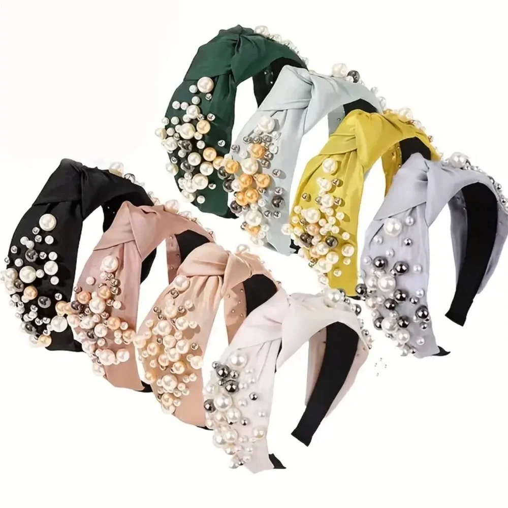 Green Pearl Embellished Headband